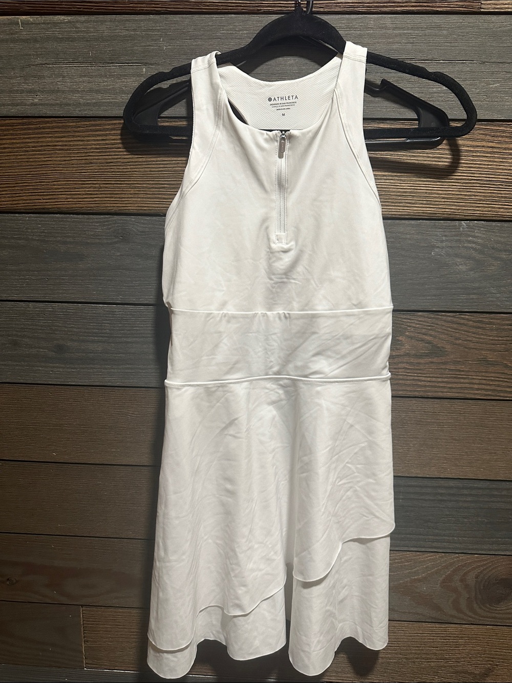 Athleta White Sleeveless Racerback Sport Dress